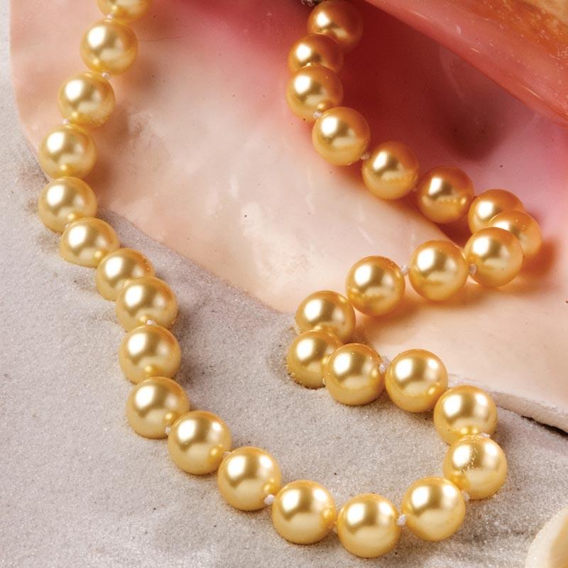 Australian Pacific Golden Necklace & Earrings Set